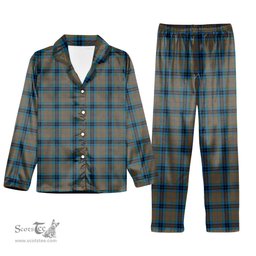 ScotsTee Shop Scottish Thomson Hunting Ancient Tartan Pajama Satin Velvet Flannel Pajama Set