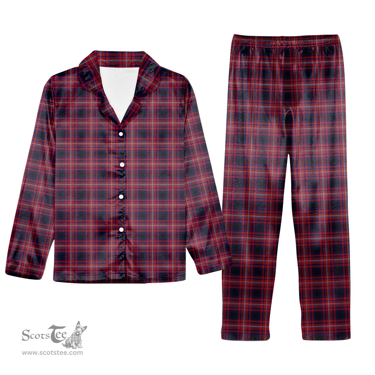 ScotsTee Shop Scottish Tullis Russell Tartan Pajama Satin Velvet Flannel Pajama Set