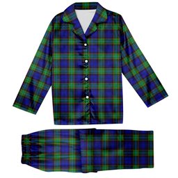 ScotsTee Shop Scottish Sempill Modern Tartan Pajama Satin Velvet Flannel Pajama Set
