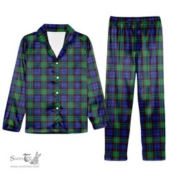ScotsTee Shop Scottish Sempill Modern Tartan Pajama Satin Velvet Flannel Pajama Set