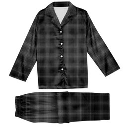 ScotsTee Shop Scottish Stewart Mourning 1880 Tartan Pajama Satin Velvet Flannel Pajama Set