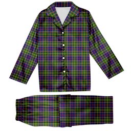 ScotsTee Shop Scottish Whitefoord Tartan Pajama Satin Velvet Flannel Pajama Set