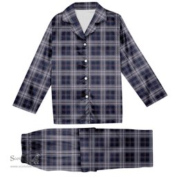 ScotsTee Shop Scottish Yokohama Takashimaya Blue Tartan Pajama Satin Velvet Flannel Pajama Set