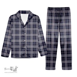ScotsTee Shop Scottish Yokohama Takashimaya Blue Tartan Pajama Satin Velvet Flannel Pajama Set
