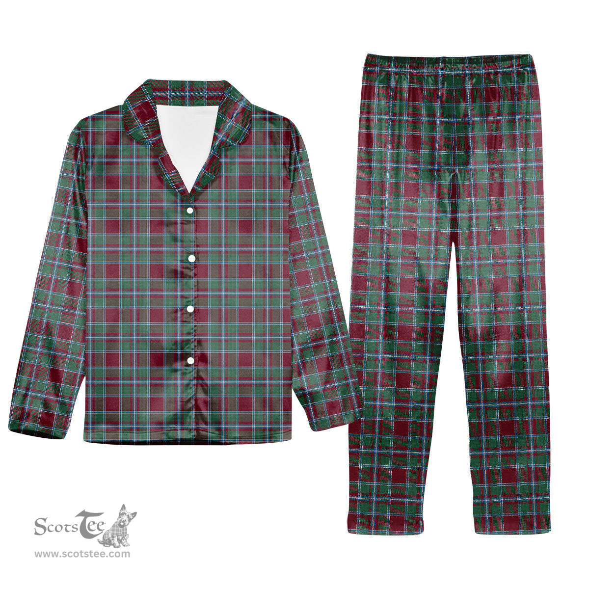 ScotsTee Shop Scottish Spens Tartan Pajama Satin Velvet Flannel Pajama Set
