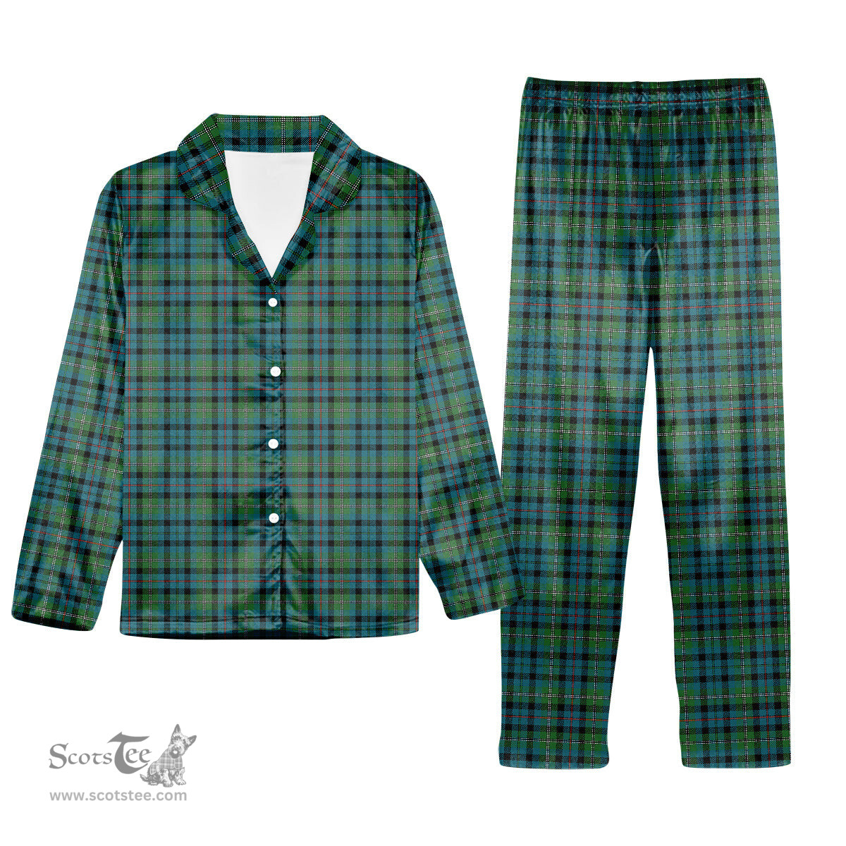 ScotsTee Shop Scottish Stevenson Hunting Ancient Tartan Pajama Satin Velvet Flannel Pajama Set