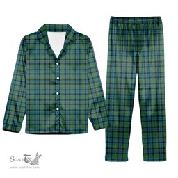 ScotsTee Shop Scottish Stevenson Hunting Ancient Tartan Pajama Satin Velvet Flannel Pajama Set