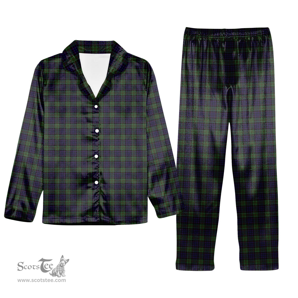 ScotsTee Shop Scottish Newman Tartan Pajama Satin Velvet Flannel Pajama Set