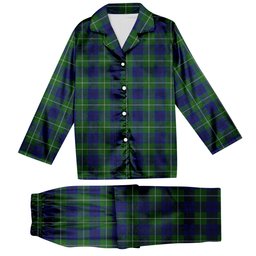 ScotsTee Shop Scottish Oliphant Modern Tartan Pajama Satin Velvet Flannel Pajama Set