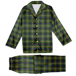 ScotsTee Shop Scottish Reid Green SC Tartan Pajama Satin Velvet Flannel Pajama Set