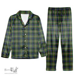 ScotsTee Shop Scottish Reid Green SC Tartan Pajama Satin Velvet Flannel Pajama Set