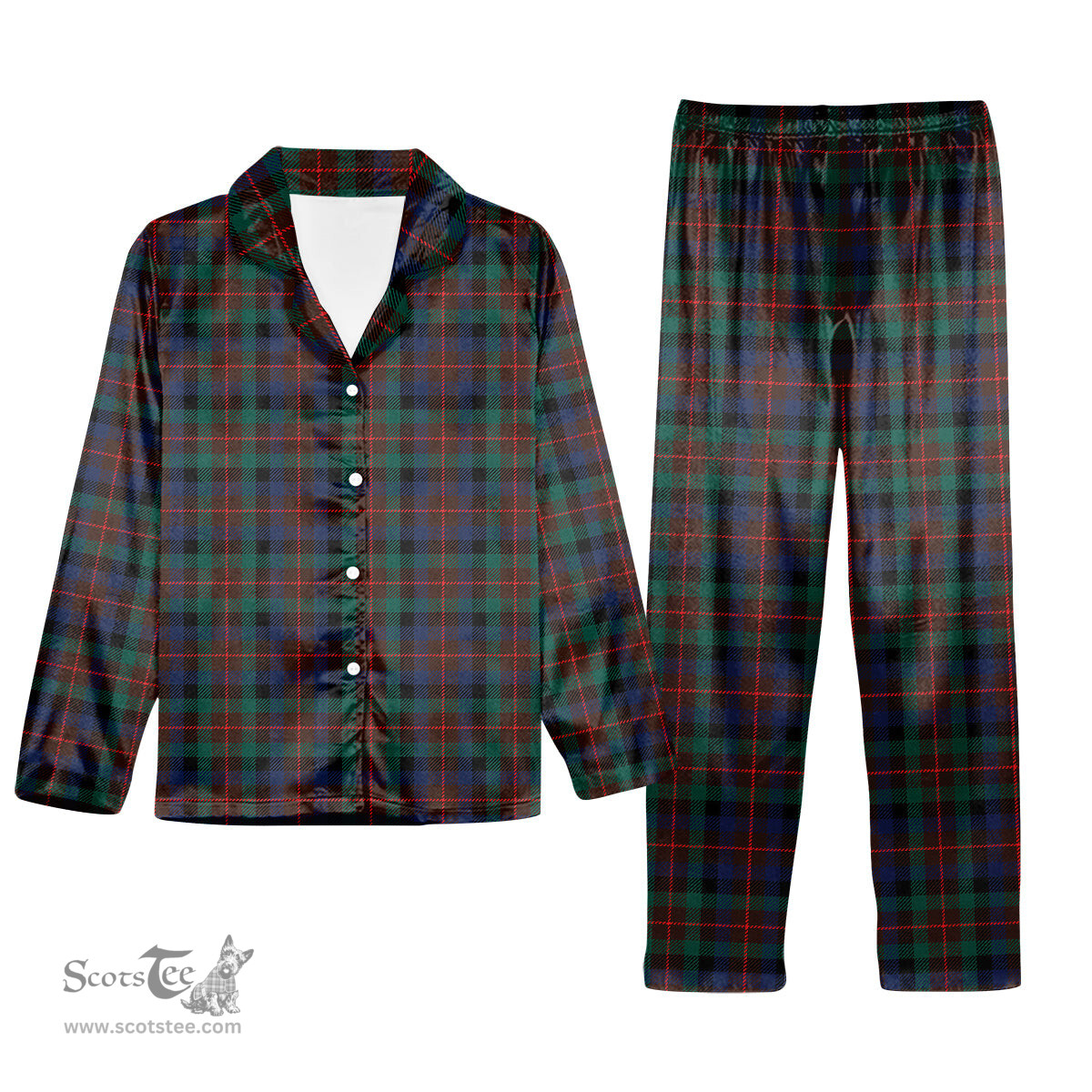 ScotsTee Shop Scottish Tennant Modern Tartan Pajama Satin Velvet Flannel Pajama Set