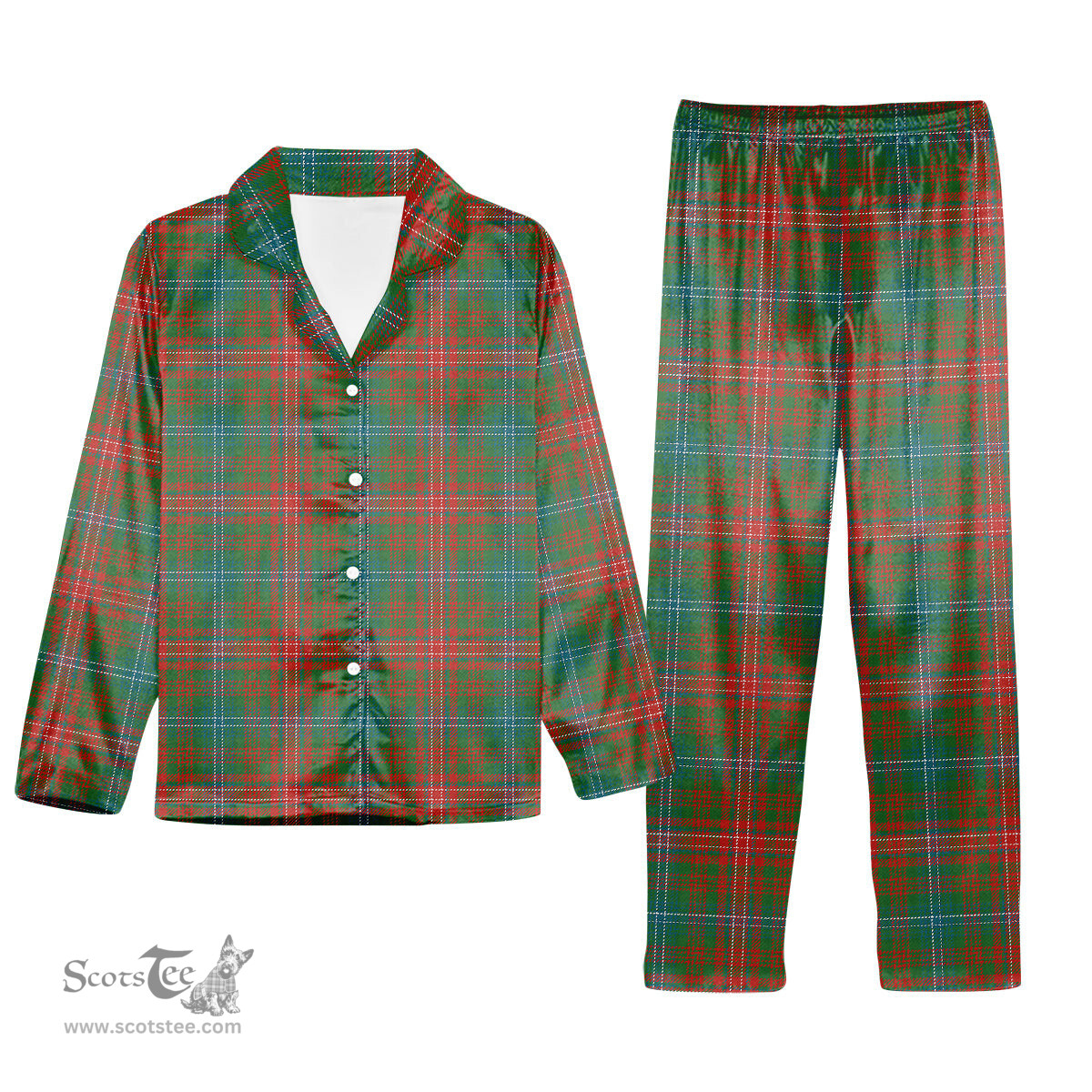 ScotsTee Shop Scottish Wilson Ancient Clan Tartan Pajama Satin Velvet Flannel Pajama Set