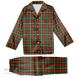 ScotsTee Shop Scottish Prince of Wales Tartan Pajama Satin Velvet Flannel Pajama Set