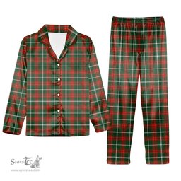 ScotsTee Shop Scottish Prince of Wales Tartan Pajama Satin Velvet Flannel Pajama Set