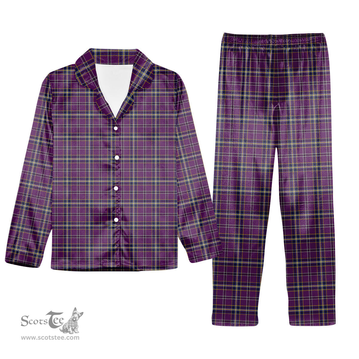 ScotsTee Shop Scottish O'Riagain Tartan Pajama Satin Velvet Flannel Pajama Set