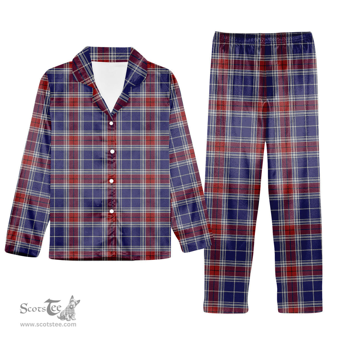ScotsTee Shop Scottish Yudo Tartan Pajama Satin Velvet Flannel Pajama Set