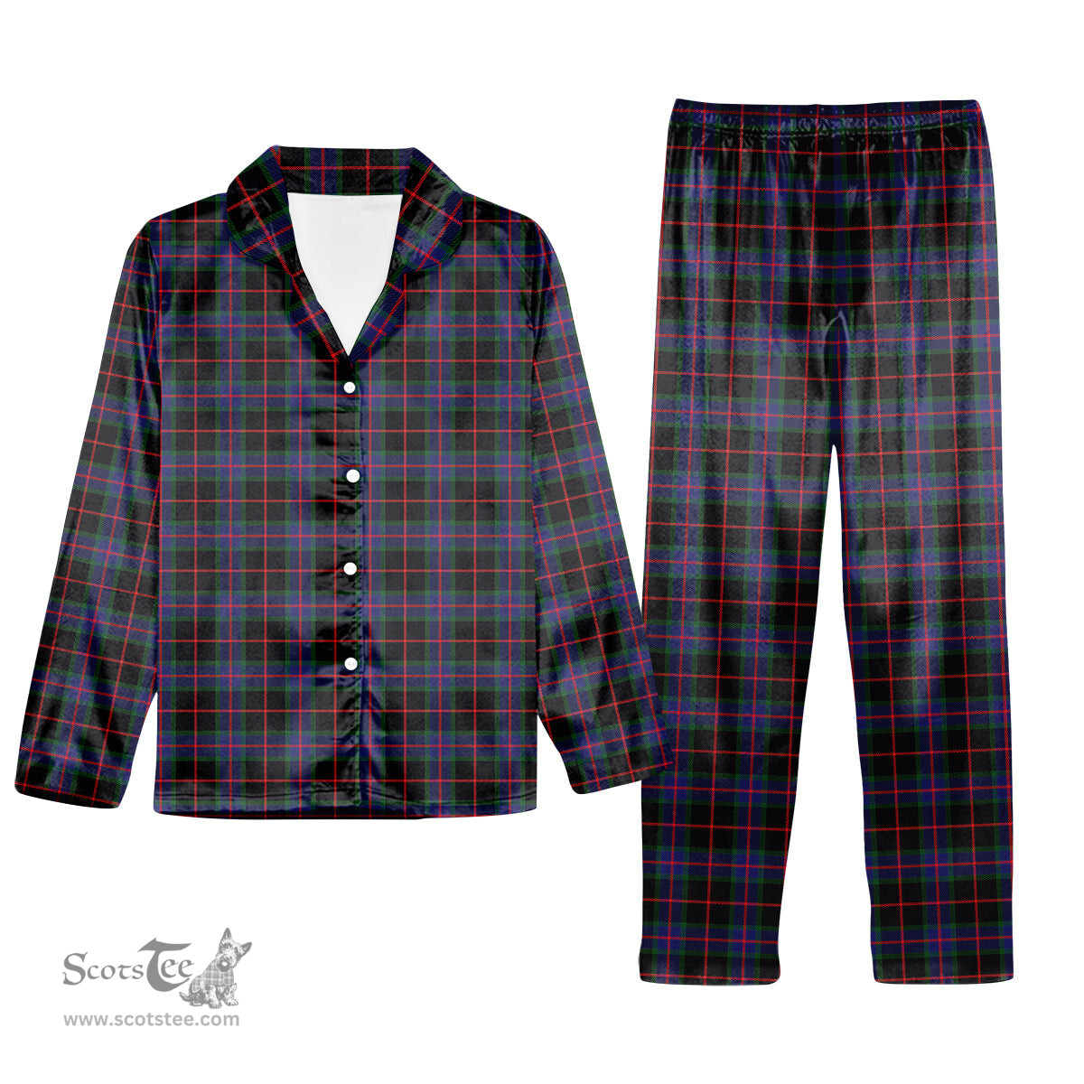 ScotsTee Shop Scottish Nairn Tartan Pajama Satin Velvet Flannel Pajama Set