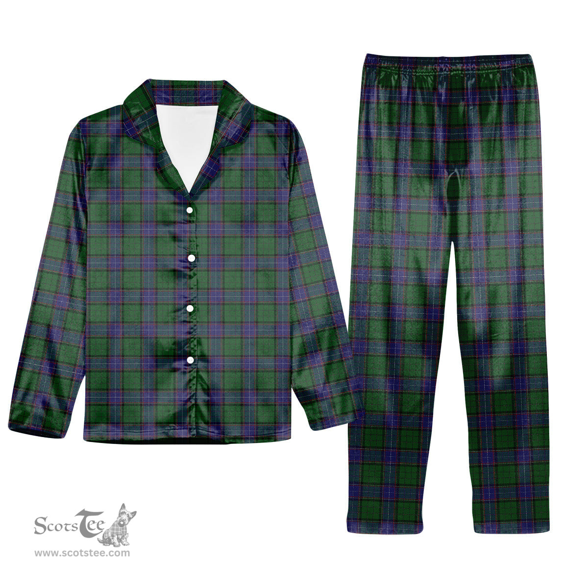 ScotsTee Shop Scottish Storrie Tartan Pajama Satin Velvet Flannel Pajama Set