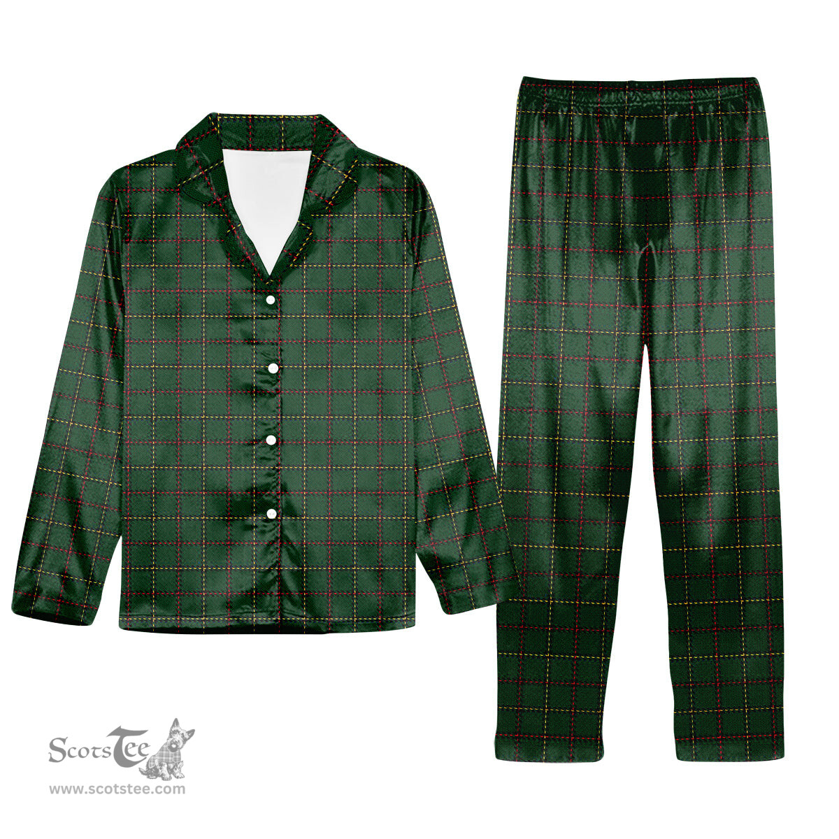 ScotsTee Shop Scottish Skene or Tribe of Mar Tartan Pajama Satin Velvet Flannel Pajama Set