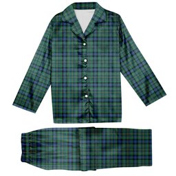 ScotsTee Shop Scottish Young Melvina Modern Tartan Pajama Satin Velvet Flannel Pajama Set