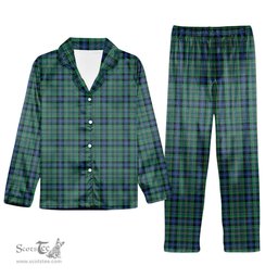ScotsTee Shop Scottish Young Melvina Modern Tartan Pajama Satin Velvet Flannel Pajama Set