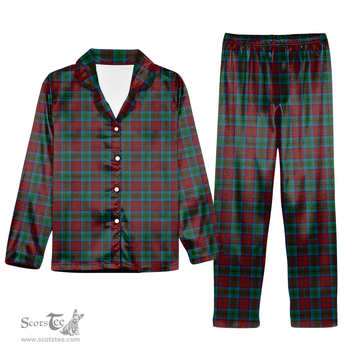 ScotsTee Shop Scottish Christie, Keith & Family Tartan Pajama Satin Velvet Flannel Pajama Set