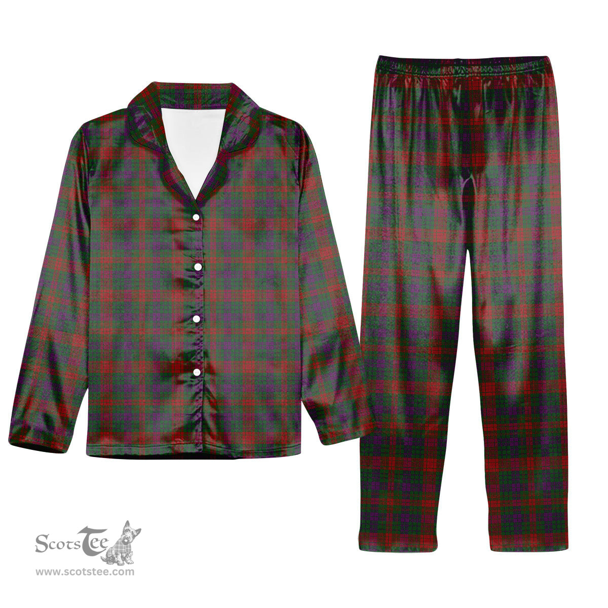 ScotsTee Shop Scottish Ross Wilsons_ Tartan Pajama Satin Velvet Flannel Pajama Set