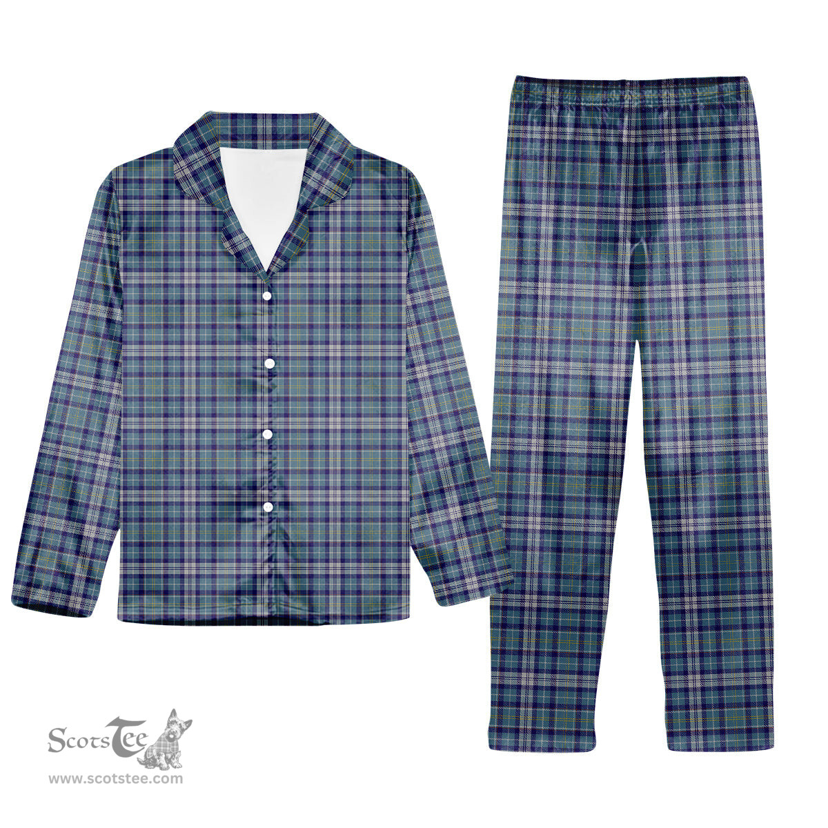 ScotsTee Shop Scottish MacHinery Dress Tartan Pajama Satin Velvet Flannel Pajama Set