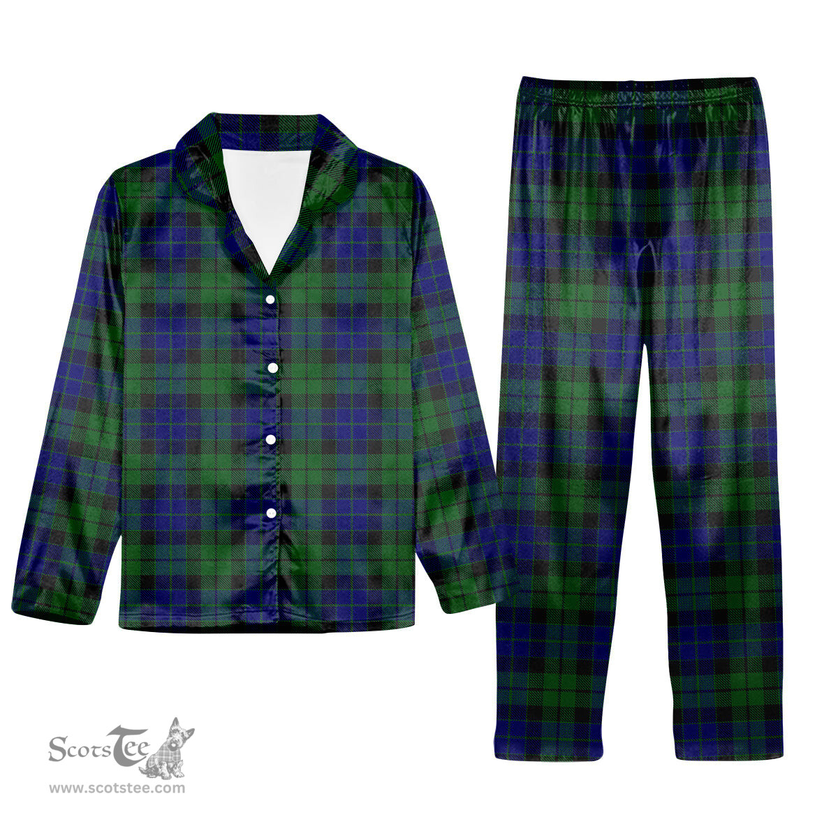 ScotsTee Shop Scottish MacKay 1819 Tartan Pajama Satin Velvet Flannel Pajama Set