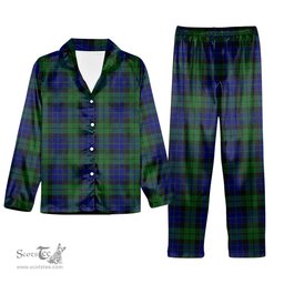 ScotsTee Shop Scottish MacKay 1819 Tartan Pajama Satin Velvet Flannel Pajama Set