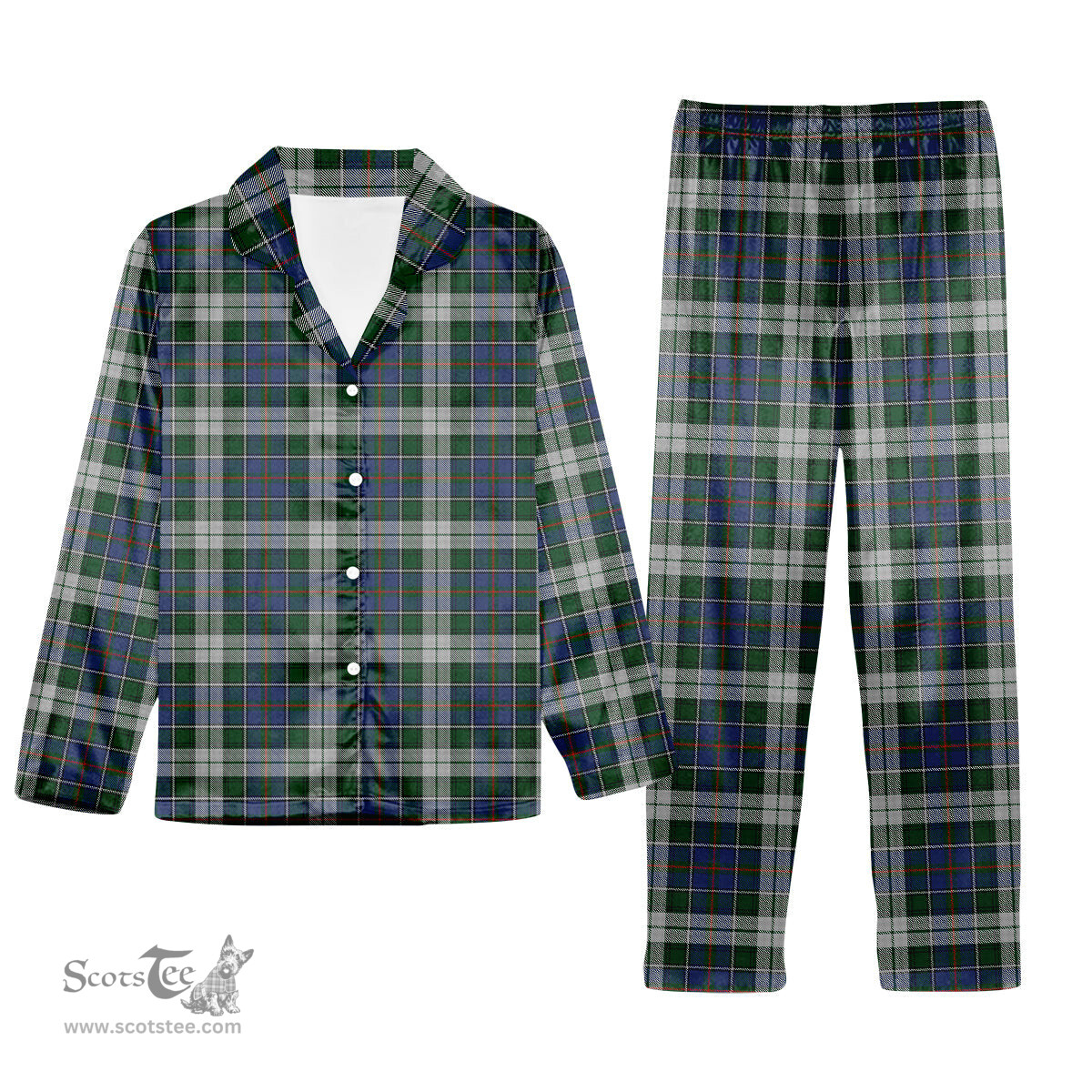 ScotsTee Shop Scottish MacInnes Dress Tartan Pajama Satin Velvet Flannel Pajama Set