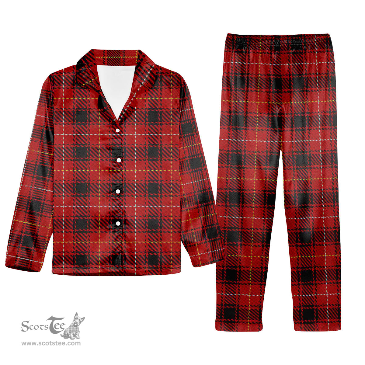 ScotsTee Shop Scottish MacIvor Modern Tartan Pajama Satin Velvet Flannel Pajama Set