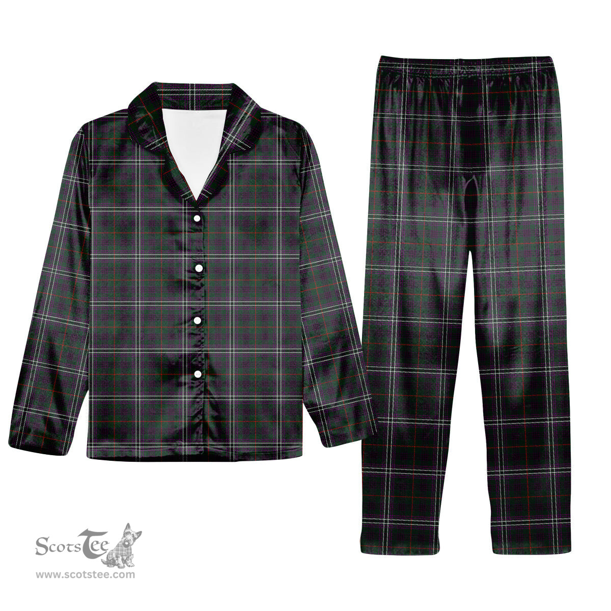 ScotsTee Shop Scottish MacGlynn Tartan Pajama Satin Velvet Flannel Pajama Set