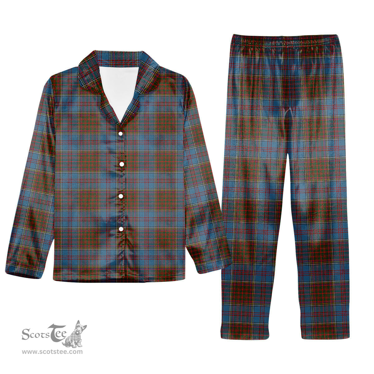 ScotsTee Shop Scottish MacGregor Hastie Tartan Pajama Satin Velvet Flannel Pajama Set