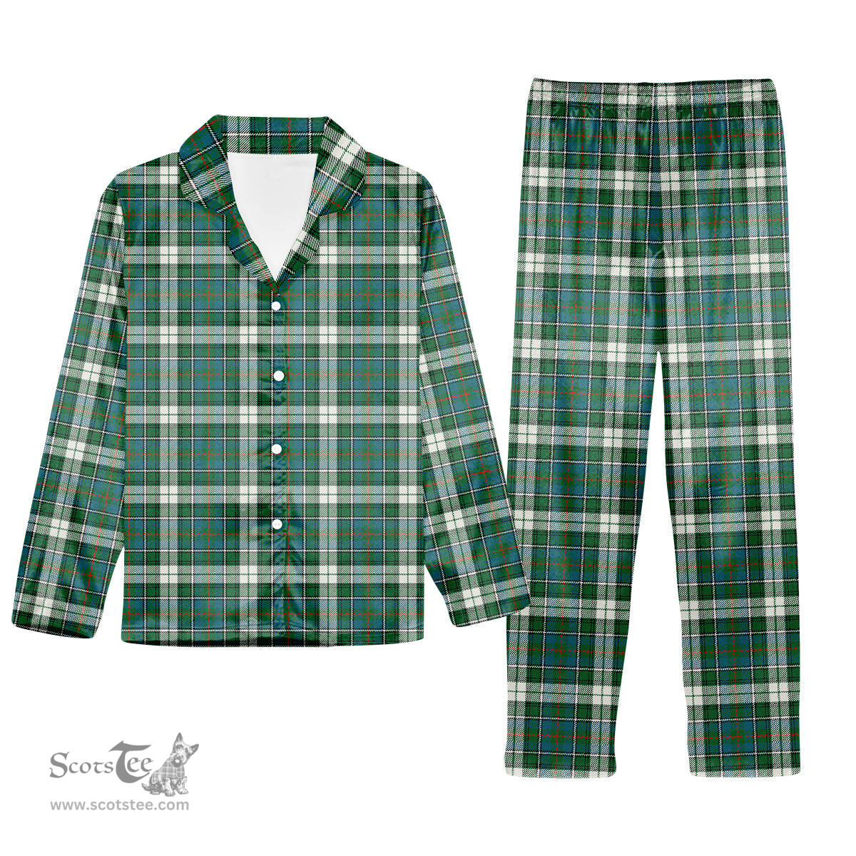 ScotsTee Shop Scottish MacInnes Dress Ancient Tartan Pajama Satin Velvet Flannel Pajama Set