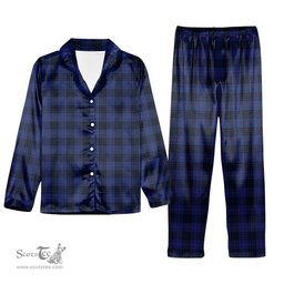 ScotsTee Shop Scottish MacKay Blue Modern Tartan Pajama Satin Velvet Flannel Pajama Set