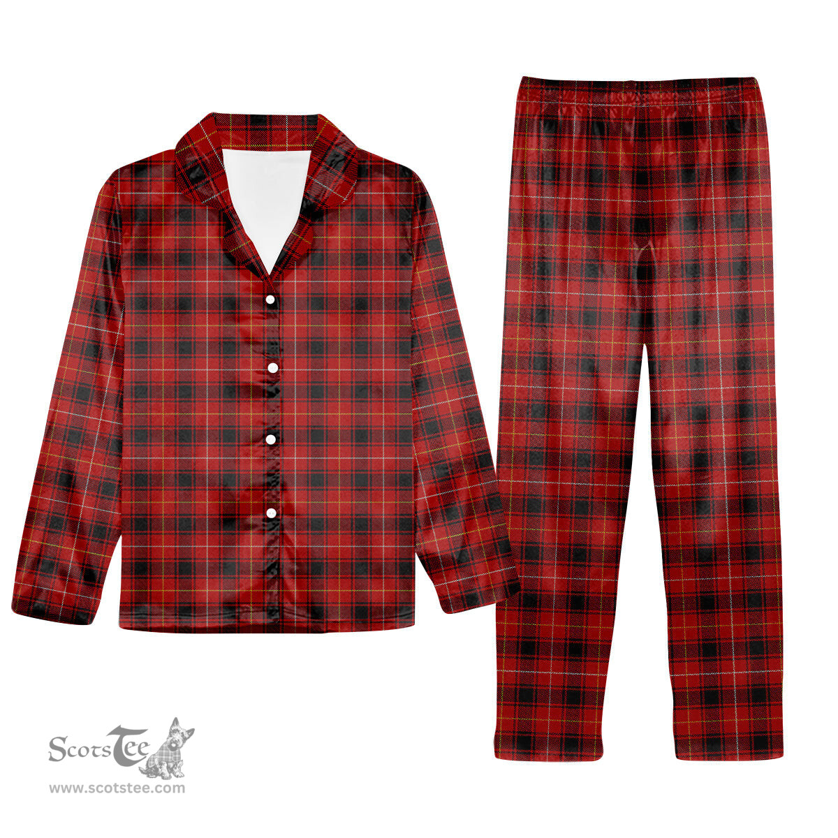 ScotsTee Shop Scottish MacIver 2 Tartan Pajama Satin Velvet Flannel Pajama Set