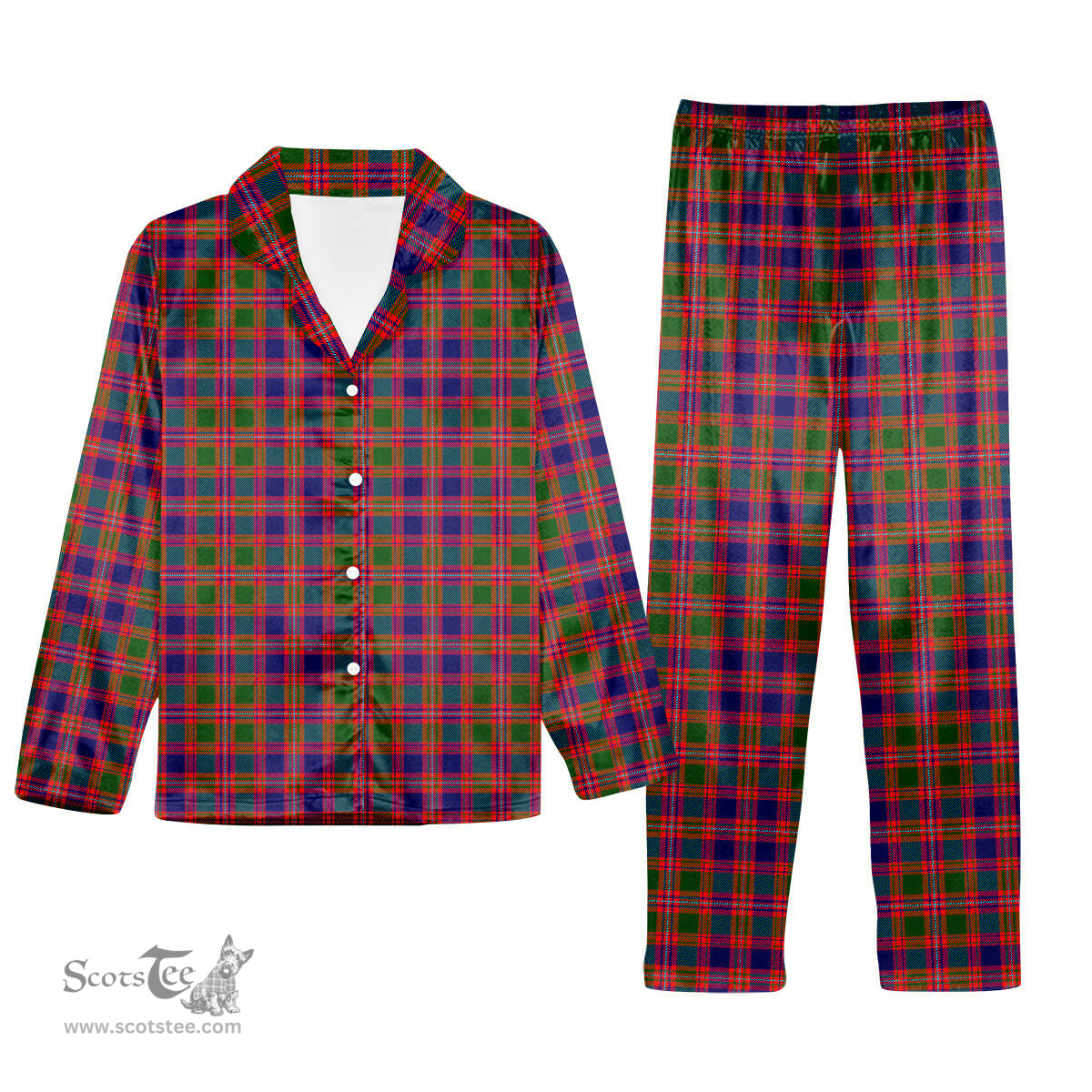 ScotsTee Shop Scottish MacIntyre Modern Tartan Pajama Satin Velvet Flannel Pajama Set