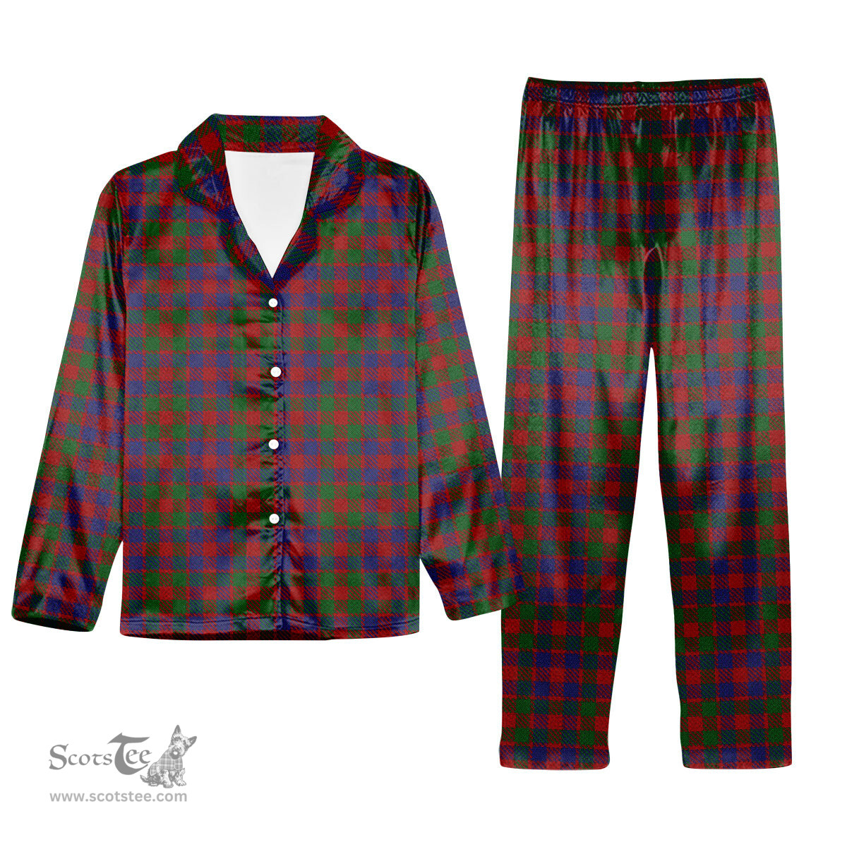 ScotsTee Shop Scottish MacGowan Tartan Pajama Satin Velvet Flannel Pajama Set