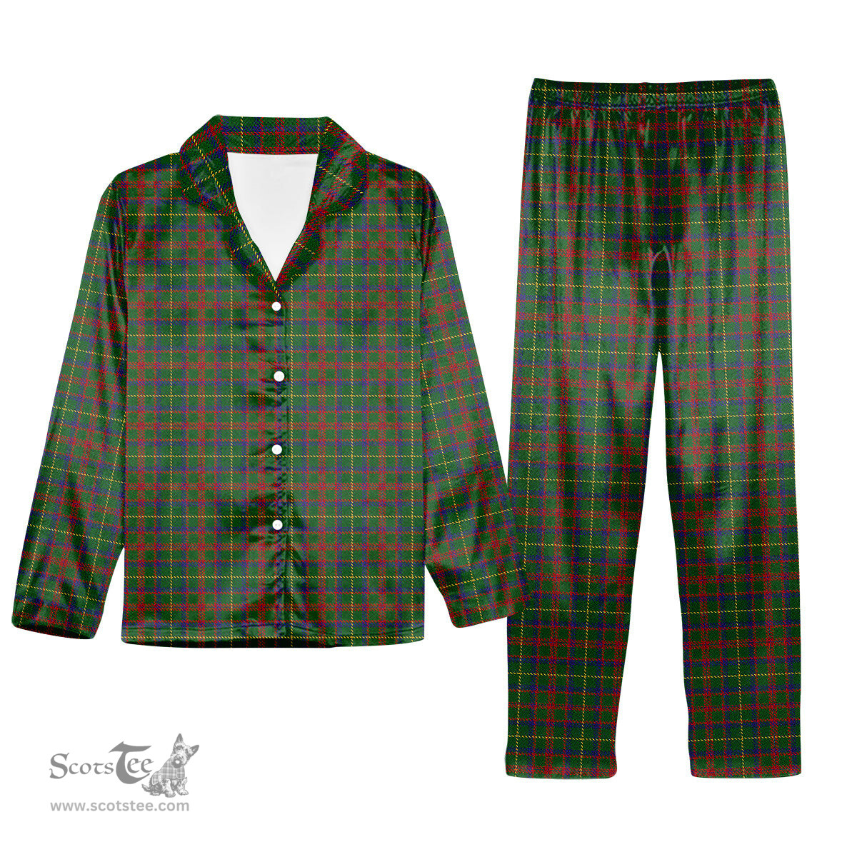 ScotsTee Shop Scottish MacIntosh Hunting Tartan Pajama Satin Velvet Flannel Pajama Set