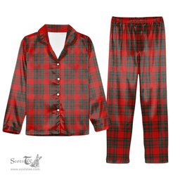 ScotsTee Shop Scottish MacIntosh Red Modern Tartan Pajama Satin Velvet Flannel Pajama Set