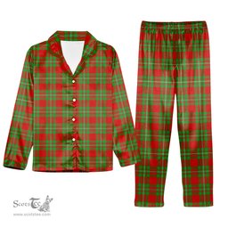 ScotsTee Shop Scottish MacGregor Modern SC Tartan Pajama Satin Velvet Flannel Pajama Set