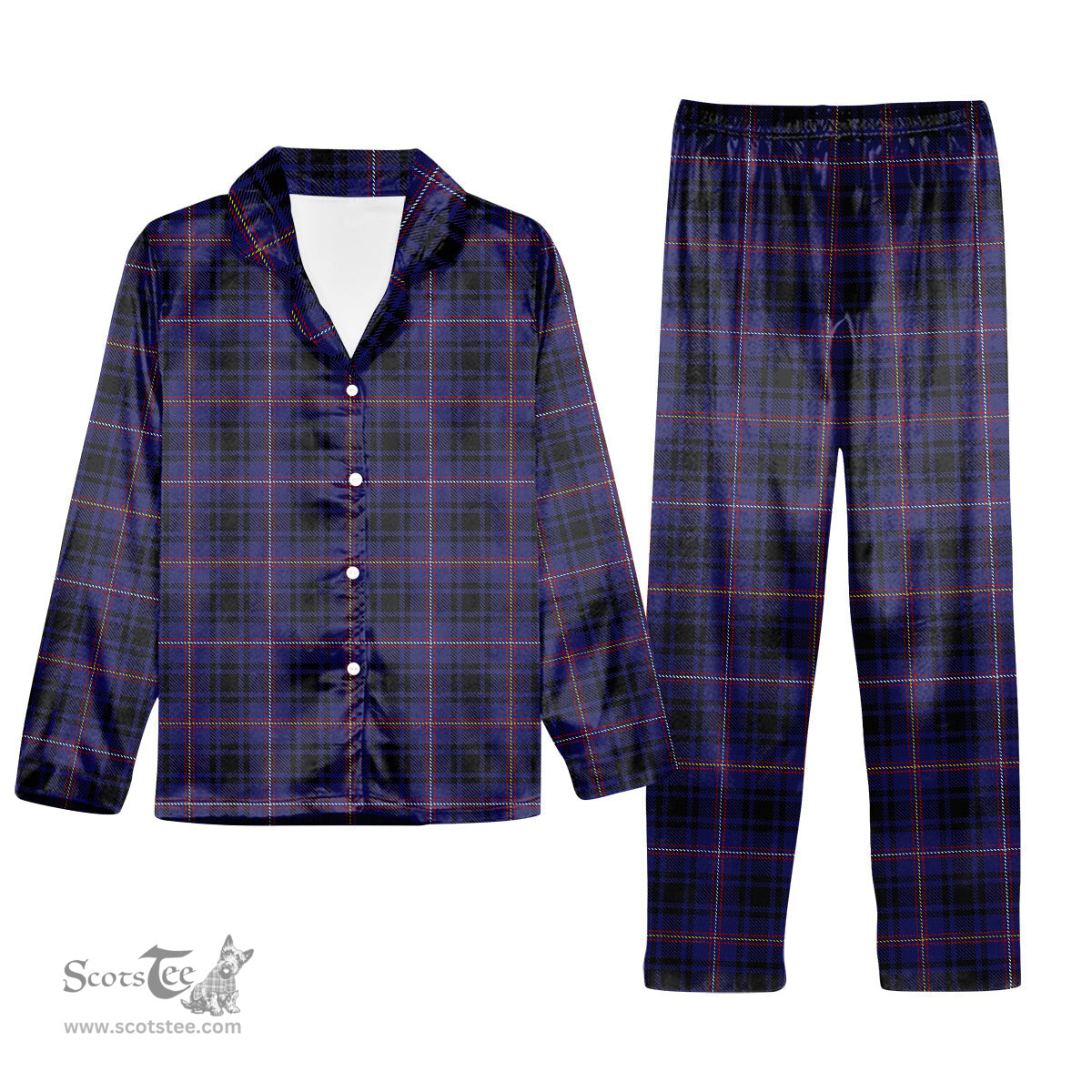 ScotsTee Shop Scottish MacIver of Strome Tartan Pajama Satin Velvet Flannel Pajama Set