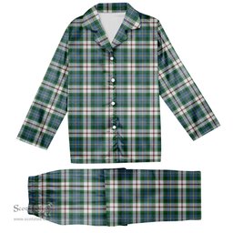 ScotsTee Shop Scottish MacLeod Of Californian Ancient Tartan Pajama Satin Velvet Flannel Pajama Set