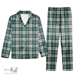 ScotsTee Shop Scottish MacLeod Of Californian Ancient Tartan Pajama Satin Velvet Flannel Pajama Set