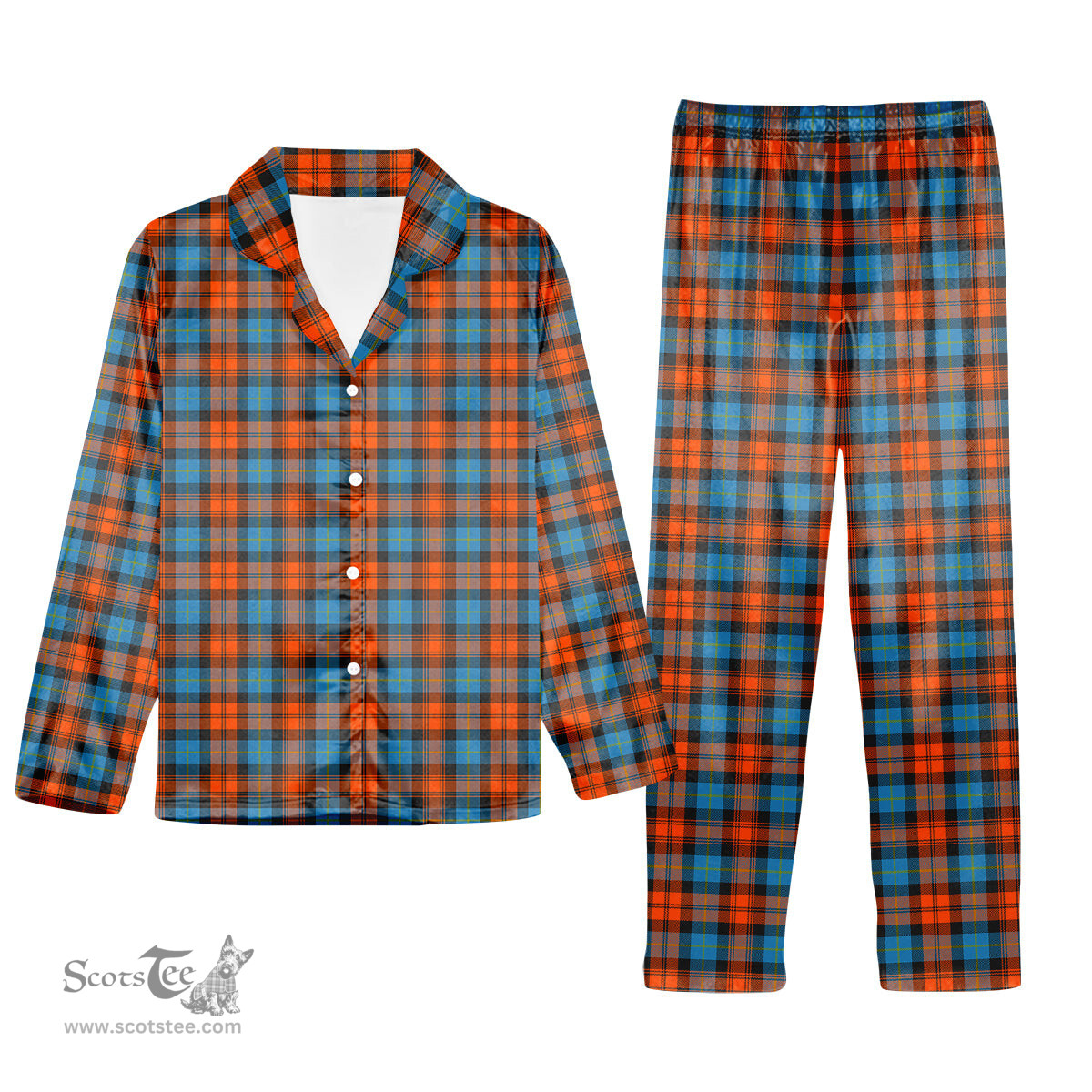 ScotsTee Shop Scottish MacLachlan Ancient Tartan Pajama Satin Velvet Flannel Pajama Set