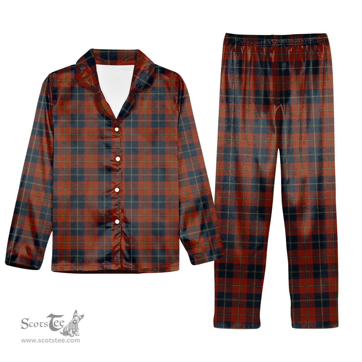 ScotsTee Shop Scottish Maclaine of Lochbuie Auld Sett Tartan Pajama Satin Velvet Flannel Pajama Set