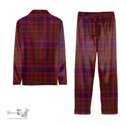 ScotsTee Shop Scottish MacLeod Red Tartan Pajama Satin Velvet Flannel Pajama Set