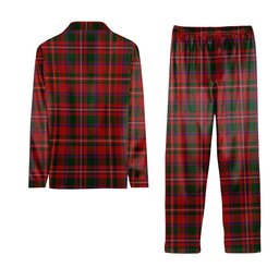 ScotsTee Shop Scottish MacKinnon 1819 Tartan Pajama Satin Velvet Flannel Pajama Set